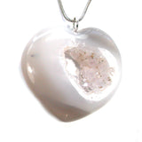 DVH Druzy Quartz Brazilian Agate Heart Pendant Drusy 48x51x12mm (5550)