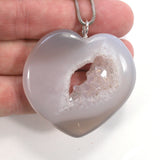 DVH Druzy Quartz Brazilian Agate Heart Pendant Drusy 48x51x12mm (5550)