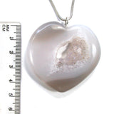 DVH Druzy Quartz Brazilian Agate Heart Pendant Drusy 48x51x12mm (5550)