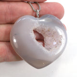 DVH Druzy Quartz Brazilian Agate Heart Pendant Drusy 48x51x12mm (5550)