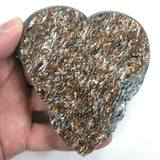 DVH 330g Astrophyllite Heart Palm Stone Druzy Fireworks Stone 103x93x23mm (5294)