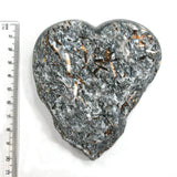 DVH 330g Astrophyllite Heart Palm Stone Druzy Fireworks Stone 103x93x23mm (5294)