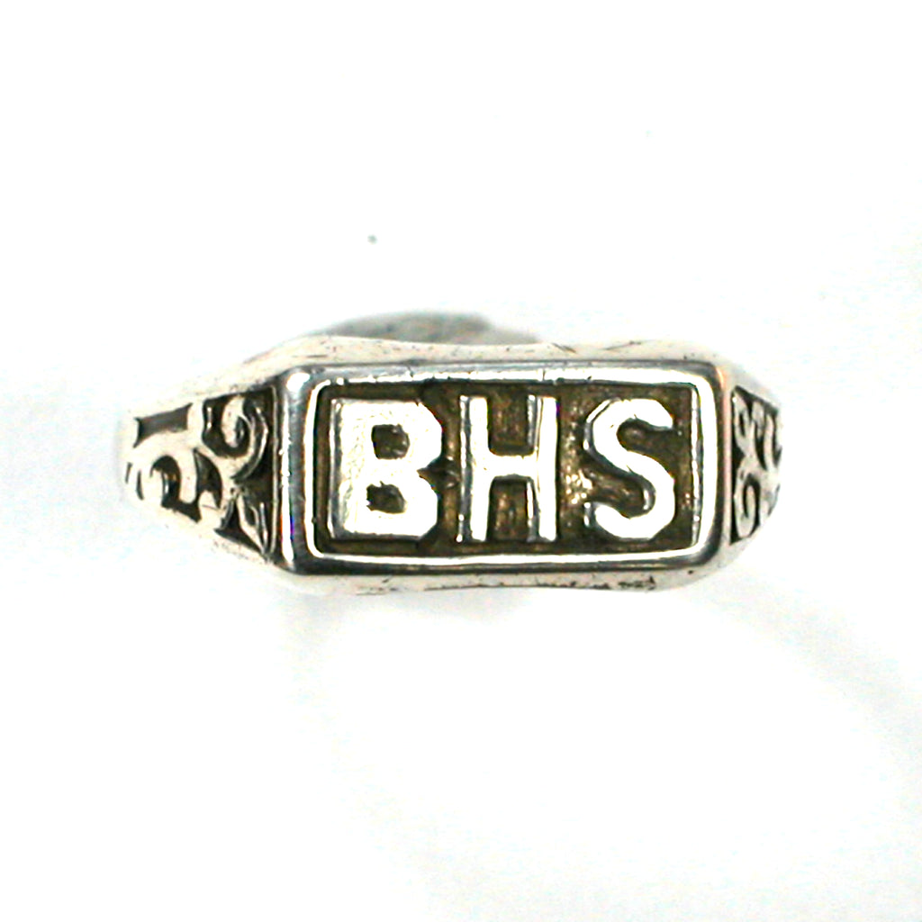 BHS Barberton High School Antique Class Ring Sterling Silver Size 5 (5800)