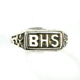 BHS Barberton High School Antique Class Ring Sterling Silver Size 5 (5800)