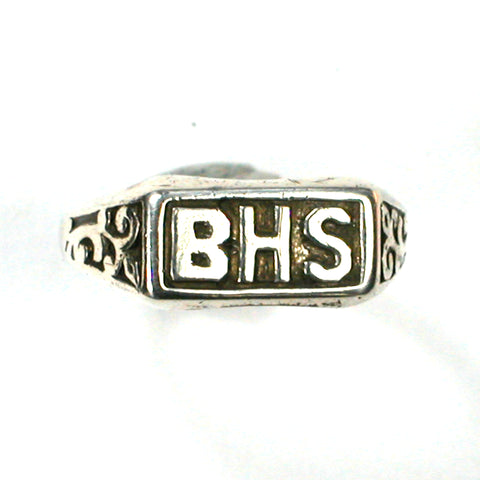 BHS Barberton High School Antique Class Ring Sterling Silver Size 5 (5800)