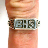 BHS Barberton High School Antique Class Ring Sterling Silver Size 5 (5800)