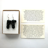 DVH Black Onyx Penis Sterling Earrings Metaphysical Phallus Crystal Fascinus