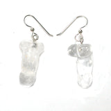 DVH Clear Quartz Crystal Penis Sterling Earrings Metaphysical Phallus Fascinus