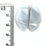 DVH Gem Dinosaur Bone Biopsy Mother of Pearl Doublet Cabochon Pair 25x12x3mm (5426)