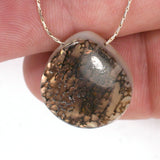 DVH Gem Dinosaur Bone Biopsy Mother of Pearl Doublet Bead 21x19x6mm (5429)