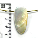 DVH Gem Dinosaur Bone Biopsy Mother of Pearl Doublet Bead 35x17x6mm (5913)