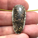 DVH Gem Dinosaur Bone Biopsy Mother of Pearl Doublet Bead 35x17x6mm (5913)