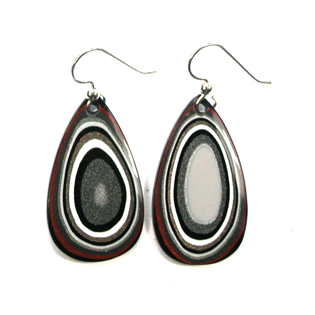 DVH Fordite Earrings Ford F150 Truck KC Assembly 35x20mm Sterling (5440)