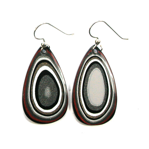 DVH Fordite Earrings Ford F150 Truck KC Assembly 35x20mm Sterling (5440)