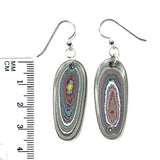 DVH Genuine Corvette Fordite Earrings Sterling French Wires 36x15x4mm (6020)