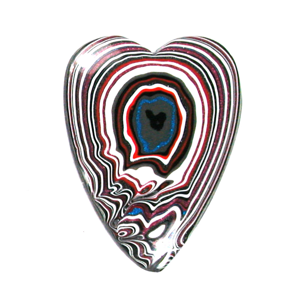 DVH JpWrnglr Fordite Cabochon Toledo Heart Cab 40x31x5 (4230)