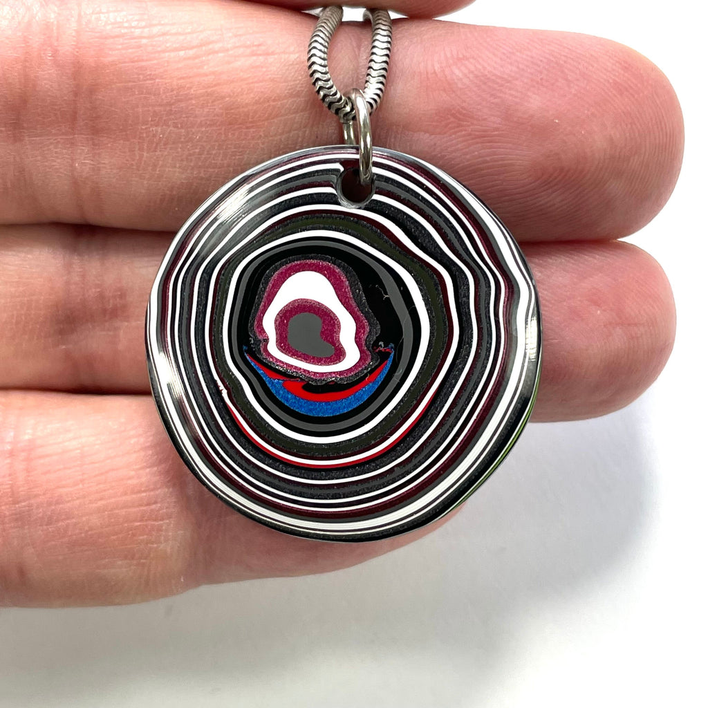 DVH JpWrnglr Fordite 33mm Round Pendant Toledo, Ohio (4897)