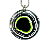 DVH JpWrnglr Fordite Round Pendant Toledo, Ohio 33mmx6 (4898)
