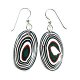 DVH PDX Fordite Earrings Freightliner Western Star 30x18x5mm (5532)