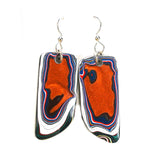 DVH PDX Fordite Earrings Freightliner Western Star 40x18x4mm (5607)