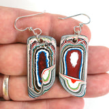 DVH PDX Fordite Earrings Freightliner Western Star 40x18x4mm (5607)