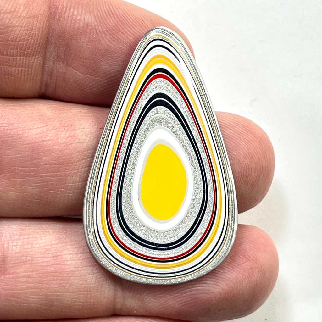 DVH Ford F150 Truck Fordite Cabochon KC Assembly 43x26x4mm Sterling Silver (5968)