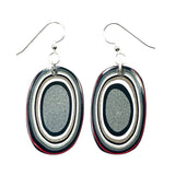 DVH Ford F150 Truck Fordite Earrings KC Assembly 43x26x4mm Sterling Silver (5975)