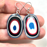 DVH Ford F150 Truck Fordite Earrings KC Assembly 43x26x4mm Sterling Silver (5975)