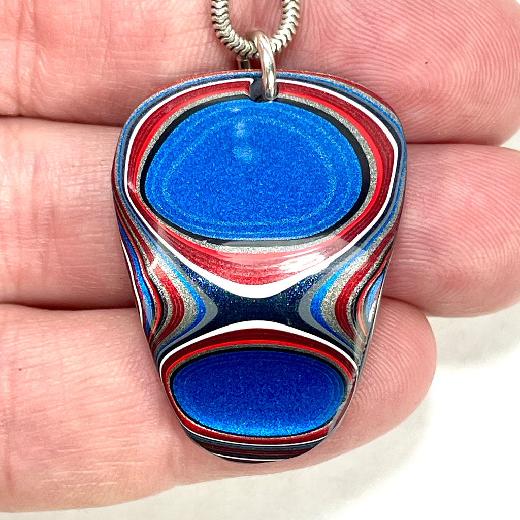 DVH Ford F150 Truck Fordite Pendant Necklace KC Assembly 46x26x3mm (6012)