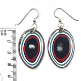 DVH Ford F150 Truck Fordite Earrings KC Assembly 34x24x4mm Sterling Silver (6017)