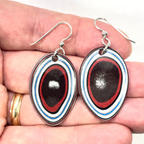 DVH Ford F150 Truck Fordite Earrings KC Assembly 34x24x4mm Sterling Silver (6017)