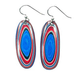 DVH Ford F150 Truck Fordite Earrings KC Assembly 38x17x3mm Sterling Silver (6021)