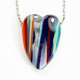 DVH Fordite Surf Board Surfite Stone Resin Heart Bead Pendant 38x27x12 (5866)