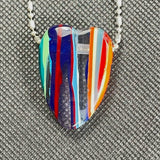 DVH Fordite Surf Board Surfite Stone Resin Heart Bead Pendant 38x27x12 (5866)