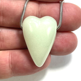 DVH Blue Kryptonite Glow in the Dark Heart Bead Strontium Aluminate 30x20x15mm (5897)