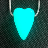 DVH Blue Kryptonite Glow in the Dark Heart Bead Strontium Aluminate 30x20x15mm (5897)