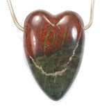 DVH Red Green River Rock Jasper Healed Broken Heart Bead 56x38x21 (5455)