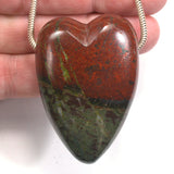 DVH Red Green River Rock Jasper Healed Broken Heart Bead 56x38x21 (5455)