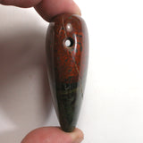 DVH Red Green River Rock Jasper Healed Broken Heart Bead 56x38x21 (5455)