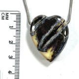 DVH Fossil Wooly Mammoth Molar Heart Bead Pendant 30x25x13mm (5996)