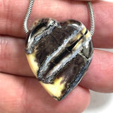 DVH Fossil Wooly Mammoth Molar Heart Bead Pendant 30x25x13mm (5996)