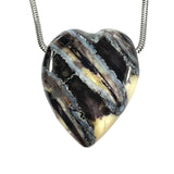 DVH Fossil Wooly Mammoth Molar Heart Bead Pendant 30x25x13mm (5996)