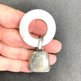 Antique Sterling Silver & Pearlized Teething Ring with Bell – “Tiny Tot Treasure” by Webster – Mint in Original Box (c. 1966)