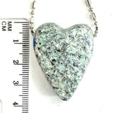 DVH K2 Blue "Jasper" Azurite in Granite Heart Bead Natural Surface 36x28x15mm (5874)