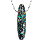 DVH 45ct Black Bello Opal Mosaic Bead Pendant Synthetic OOAK Big Hole 52x13x11mm (5861)