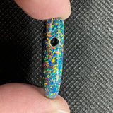 DVH 18ct Black Bello Opal Shield Bead Pendant Synthetic OOAK Big Hole 30x15x7mm (5865)