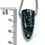 DVH 16ct Black Bello Opal Mosaic Bead Pendant Synthetic OOAK Big Hole 26x12x9mm (5893)