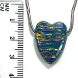 DVH 15ct Black Bello Opal Bead Pendant Synthetic OOAK Big Hole 23x17x8mm (5895)