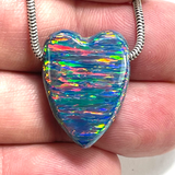 DVH 15ct Black Bello Opal Bead Pendant Synthetic OOAK Big Hole 23x17x8mm (5895)
