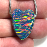 DVH 15ct Black Bello Opal Bead Pendant Synthetic OOAK Big Hole 23x17x8mm (5895)